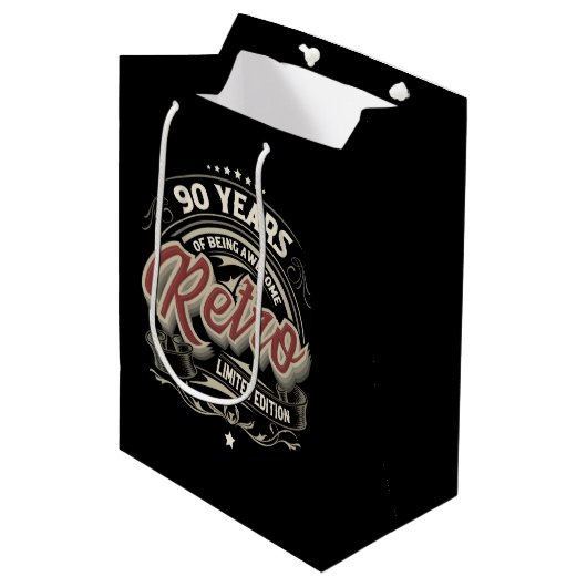 Retro 90e jaar geweldige woordkunst medium cadeauzakje (Voorkant Gekanteld)