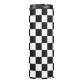 Retro 90s 00s zwart-wit geruit patroon thermosbeker (Achterkant)