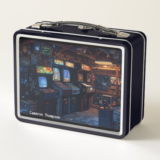 Retro 90s 80s Arcade Tin Lunchbox (Achterkant)