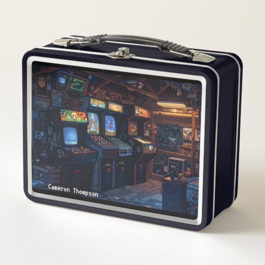Retro 90s 80s  Arcade Tin Lunchbox (Voorkant)