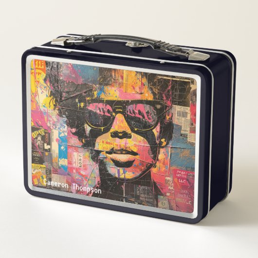 Retro 90s 80s Pop Art Tin Lunch Box (Achterkant)