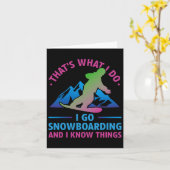Retro 90s 80s Snowboard Dat is wat ik doe Snowboar Kaart (Gele Bloem)