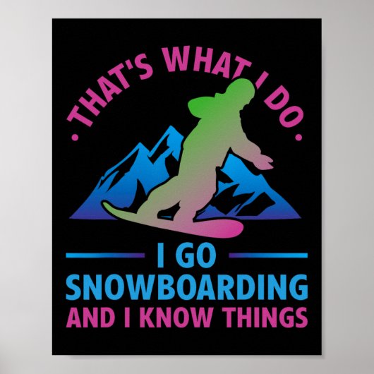 Retro 90s 80s Snowboard Dat is wat ik doe Snowboar Poster (Voorkant)