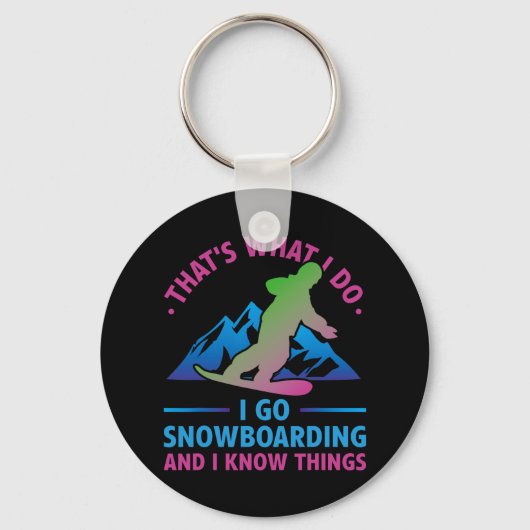 Retro 90s 80s Snowboard Dat is wat ik doe Snowboar Sleutelhanger (Voorkant)
