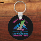 Retro 90s 80s Snowboard Dat is wat ik doe Snowboar Sleutelhanger (Voorkant)