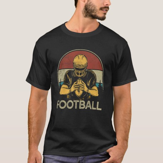 Retro 90s Amerikaans Football Thema Grafisch Footb T-shirt (Voorkant)