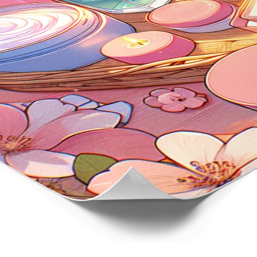 Retro 90s Anime Huidverzorging Esthetisch Poster (Hoek)