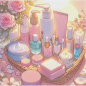 Retro 90s Anime Huidverzorging Esthetisch Sticker (Voorkant)