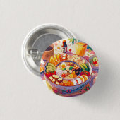 Retro 90s Anime Japans eten Ronde Button 3,2 Cm (Voorkant /achterkant)
