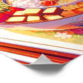 Retro 90s Anime Japanse Eetschaal Esthetisch Poster (Hoek)