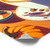 Retro 90s Anime Pumpkin Spice Latte Poster (Hoek)