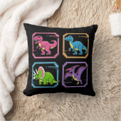 Retro 90s Arcade Dinosaurus Karakters Kussen (Deken)