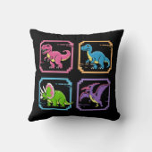 Retro 90s Arcade Dinosaurus Karakters Kussen (Achterkant)
