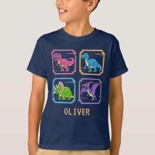 Retro 90s Arcade Dinosaurus Karakters T-shirt