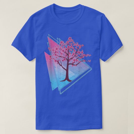 Retro 90s Art Sakura Japan Flower Vaporwave Cherry T-shirt (Design voorkant)