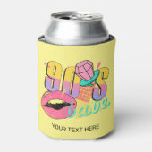 Retro 90's Babe Lips Ring Pop Gele Blauwgroen naam Blikjeskoeler (Blikje Voorkant)