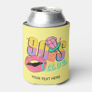 Retro 90's Babe Lips Ring Pop Gele Blauwgroen naam Blikjeskoeler