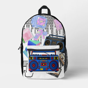 Retro 90s Boombox Cassettebandje Aesthetic Sticker Bedrukte Rugzak