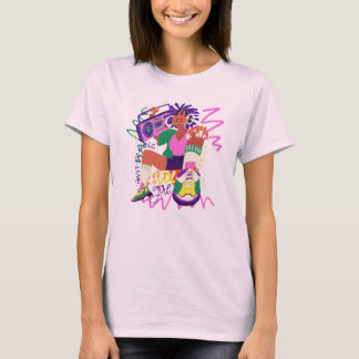 Retro 90s Boombox Meisje Grafische Hoodie - Levend T-shirt