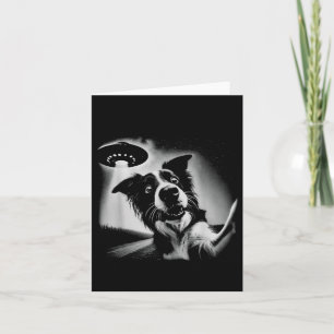 Retro 90s Border Collie Alien UFO Border Collie Kaart