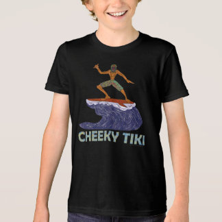 Retro 90s Brutaal Tiki Surfen Stijlvolle Cartoon Tri-Blend Shirt