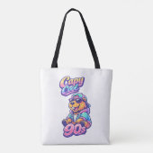 Retro 90s Capy Cool Capybara Boodschappentas Tote Bag (Achterkant)