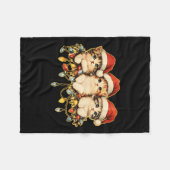 Retro  90s Cat Xmas Light Christmas 1 Fleece Deken (Voorkant (Horizontaal))