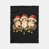 Retro  90s Cat Xmas Light Christmas 1 Fleece Deken (Voorkant)