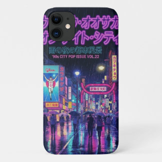 Retro 90s City Pop Night: Neon Tokyo & Osaka Rain Case-Mate iPhone Case