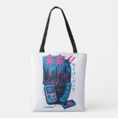 Retro 90s Cyberpunk Neon Canvas tas (Achterkant)