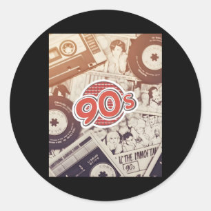 Retro 90s Esthetiek – Cette Tapes Nostalgie Vibes Ronde Sticker