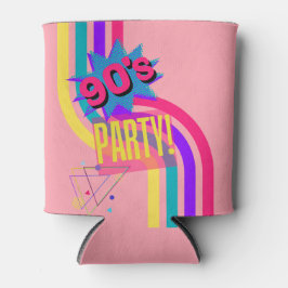 Retro 90's Feest Roze Nostalgische Verjaardag Blikjeskoeler