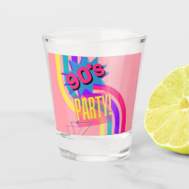 Retro 90's Feest Roze Nostalgische Verjaardag Shot Glas