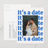 Retro 90s foto trouw save the date aankondiging (Voorkant / Achterkant)