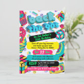 Retro 90s Funky Neon Glow Disco Verjaardag Kaart (Staand voorkant)