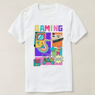 Retro 90s Gaming Neon Arcade Collage T-shirt