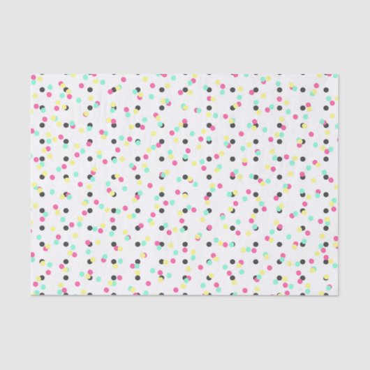 Retro 90's geïnspireerde kleurrijke pooldots tissuepapier (Voorkant)