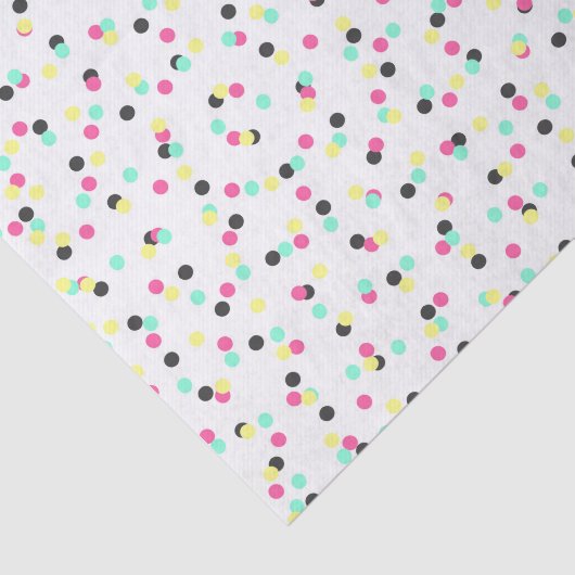 Retro 90's geïnspireerde kleurrijke pooldots tissuepapier (Detail)