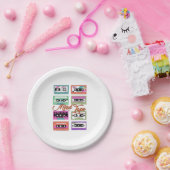 Retro 90's gemengde tapecassette, Birthday Party Papieren Bordje (Feest)