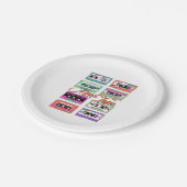 Retro 90's gemengde tapecassette, Birthday Party Papieren Bordje (Gekanteld)