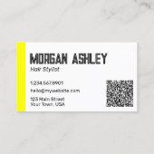 Retro 90s Geometrisch Geel Accenten QR Code Visitekaartje (Achterkant)