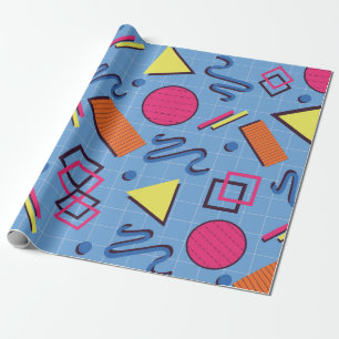 Retro 90s geometrisch patroon cadeaupapier