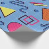 Retro 90s geometrisch patroon cadeaupapier (Hoek)