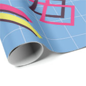 Retro 90s geometrisch patroon cadeaupapier (Rol Hoek)