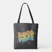 Retro 90s Goede Vibes Borrelende Graffiti Typograf Tote Bag (Achterkant)