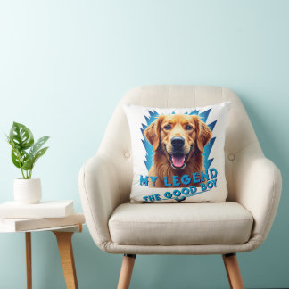 Retro 90s Golden Retriever Mascotte Hulpstukken op Kussen