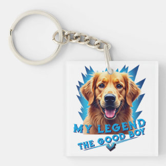 Retro 90s Golden Retriever Mascotte Hulpstukken op Sleutelhanger