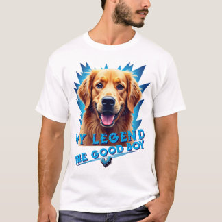 Retro 90s Golden Retriever Mascotte Hulpstukken op T-shirt