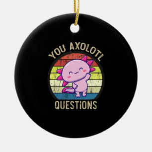 Retro 90s Grappige Axolotl Vragen Vintage Keramisch Ornament