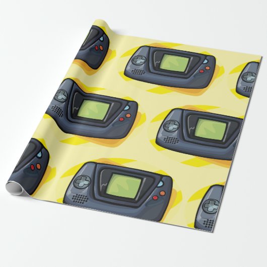 Retro 90s Handheld Game Console Gamer Cadeaupapier (Uitgerold)